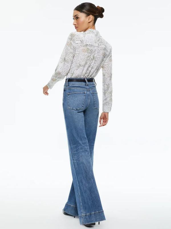 Alice + Olivia - Willa Placket Top - Love Letter Multi