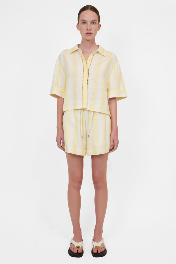 Simkhai - Keston Button Down Shirt - Lemon Stripe