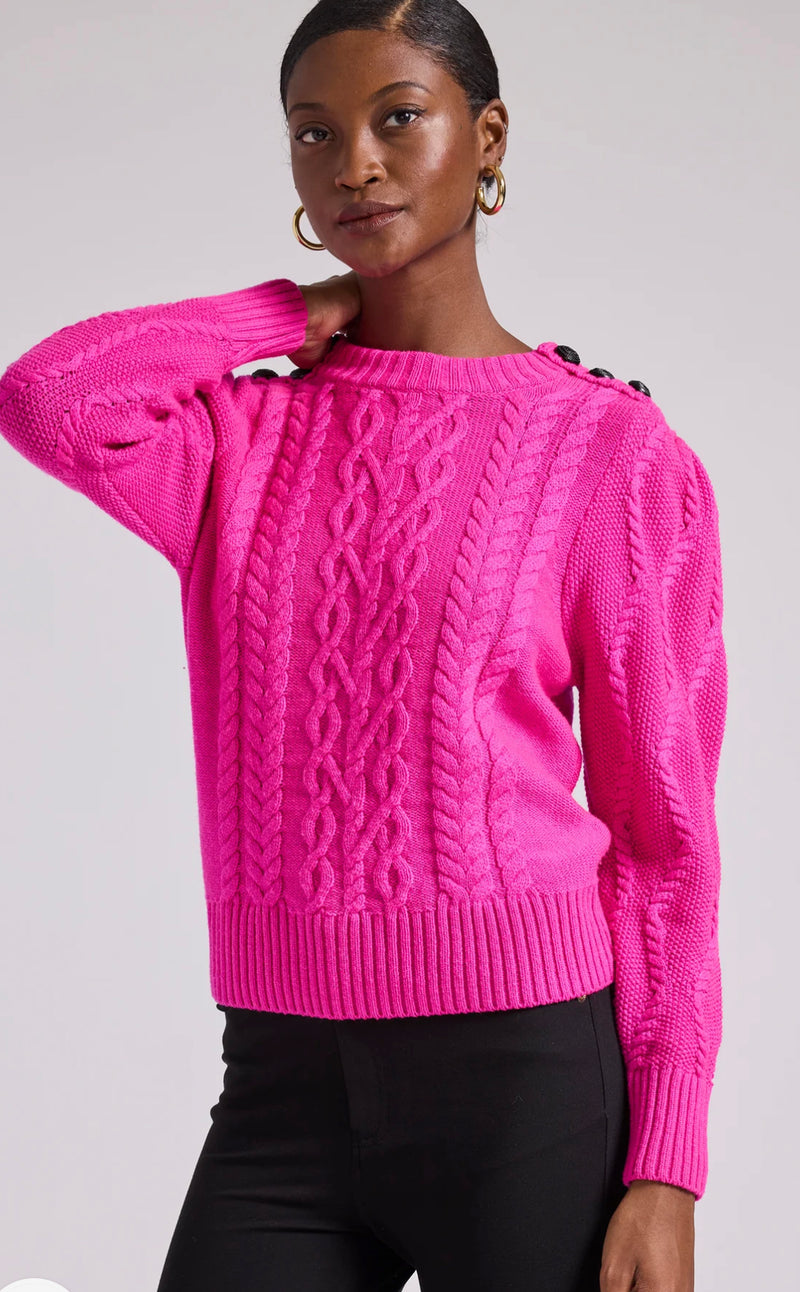 Generation Love - Brooks Cable Sweater - Hot Pink