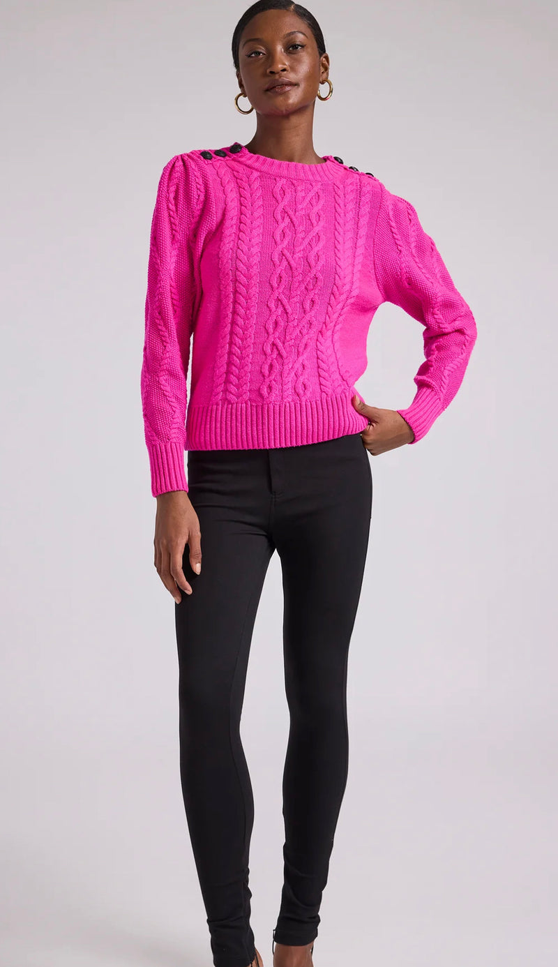 Generation Love - Brooks Cable Sweater - Hot Pink