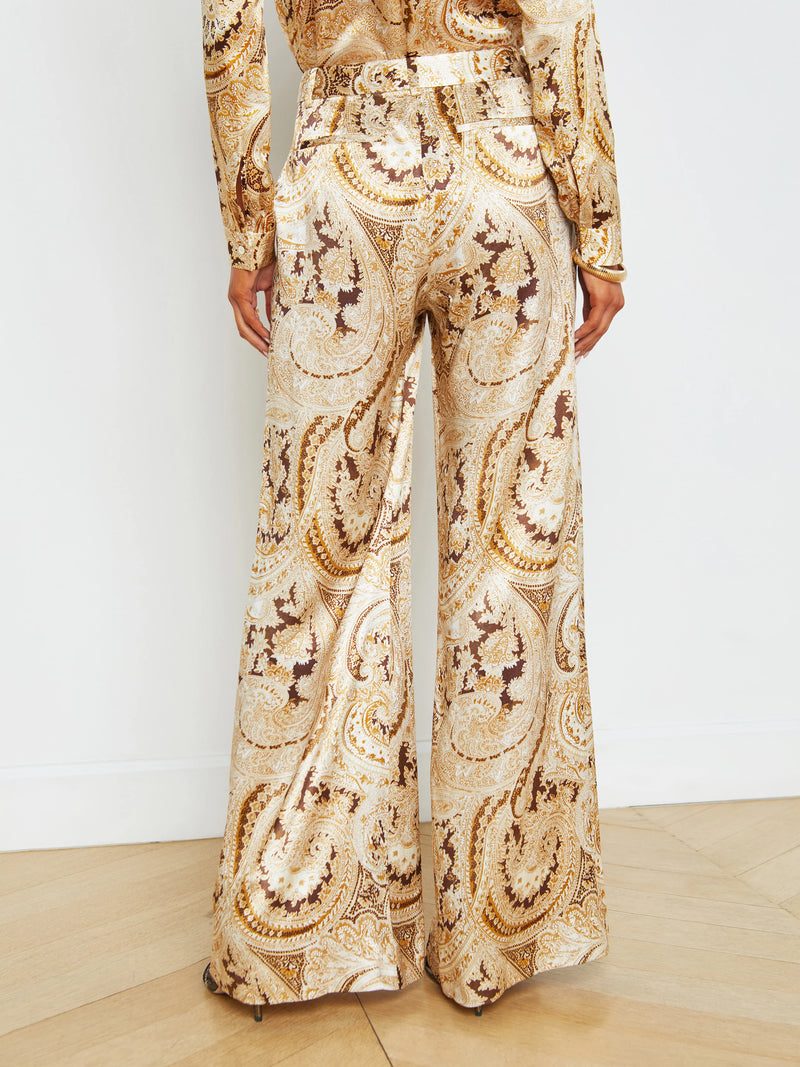 L’agence - Pilar Wide Leg Pant - Ivory Multi Boute Paisley