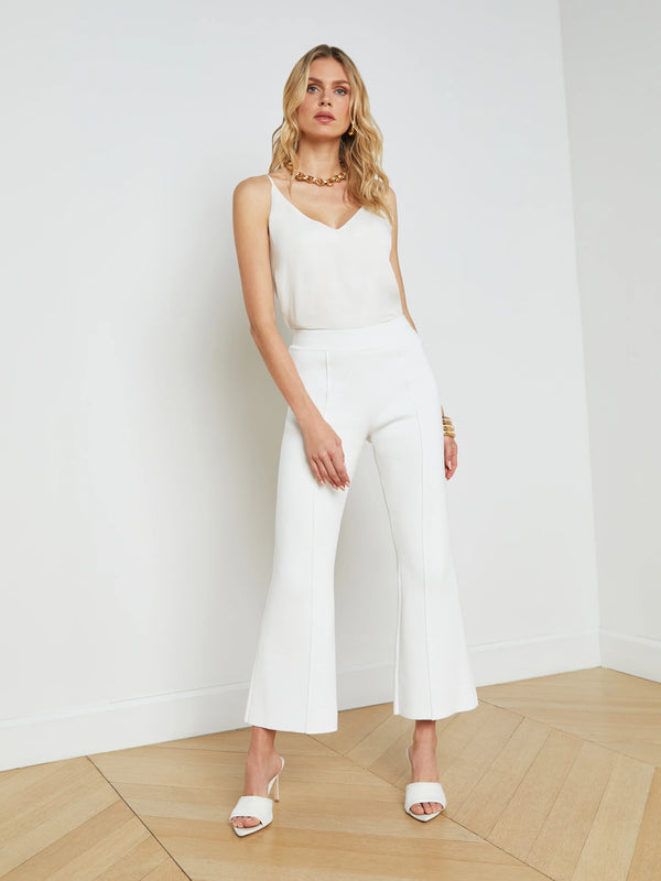 L’agence - Ren Cropped Flare Knit Pant - White