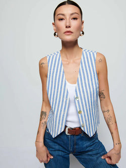 Nation LTD - Maddie Vest - Parisian Blue Stripe