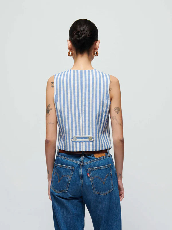 Nation LTD - Maddie Vest - Parisian Blue Stripe