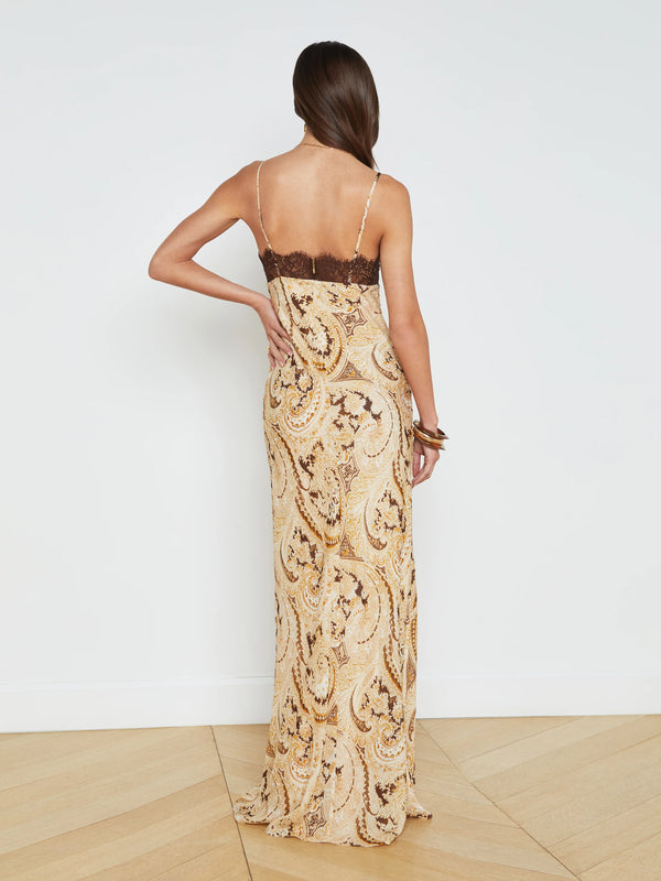 L’agence - Susanna Silk Lace Dress - Ivory Multi Boute Paisley