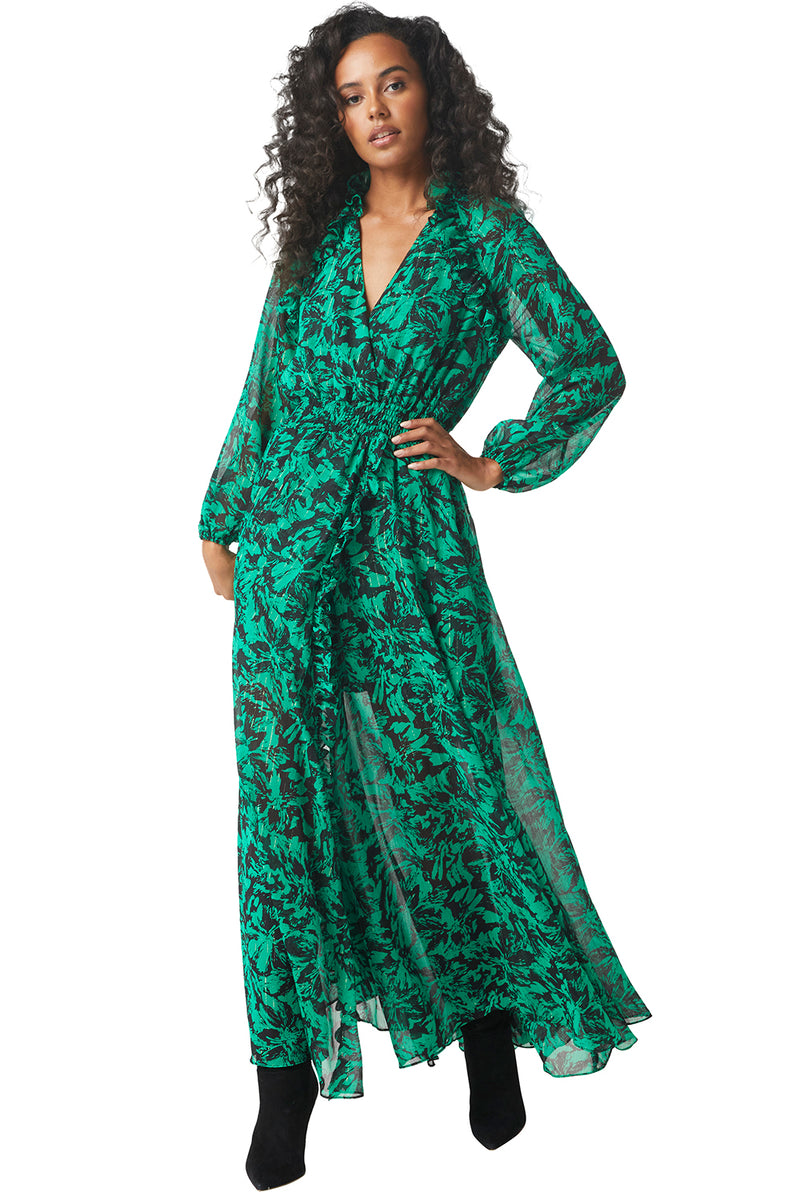 Misa - Jocasta Dress - Emerald Abstract