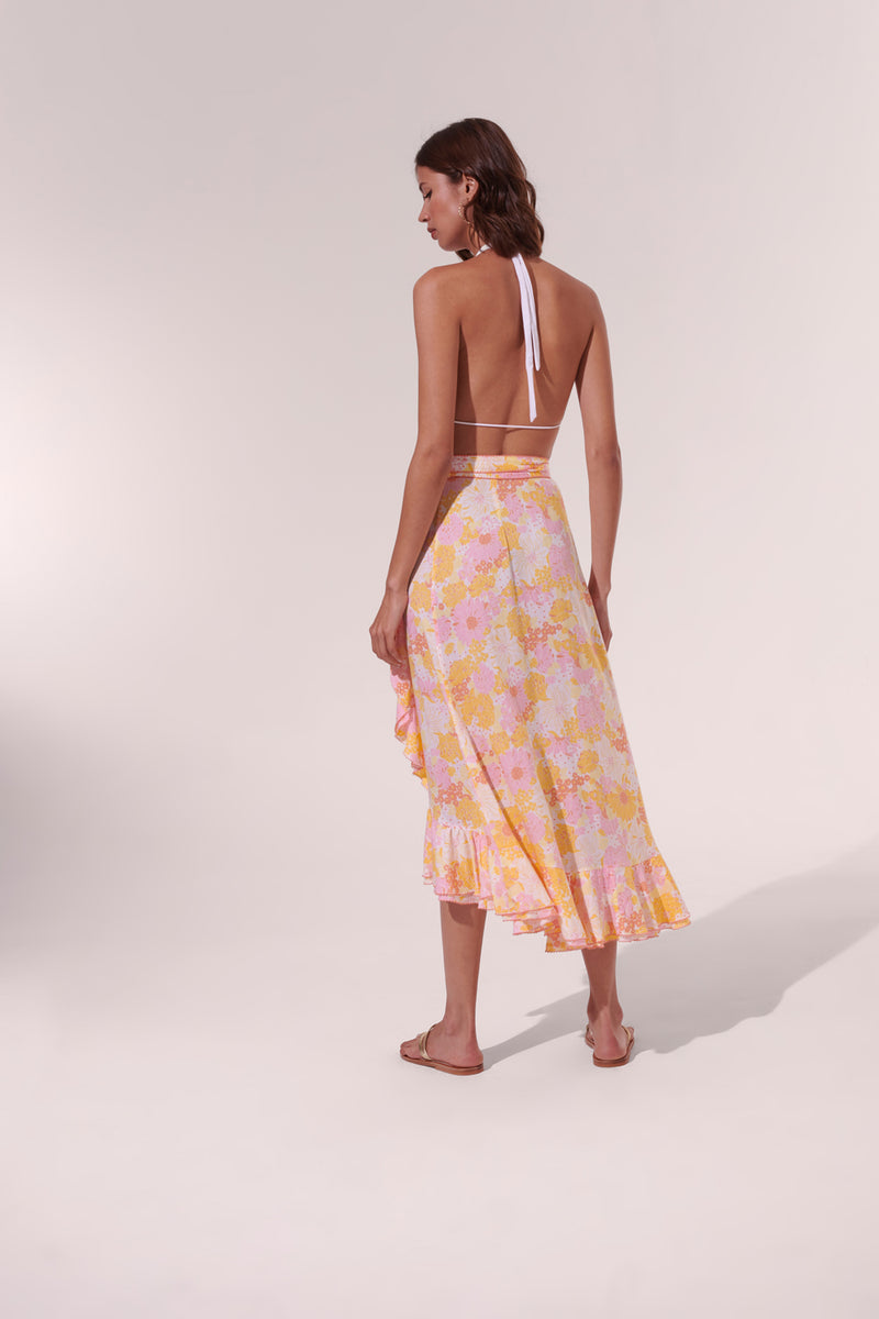Poupette St. Barth - Long Skirt Aude - Yellow Flower Mix