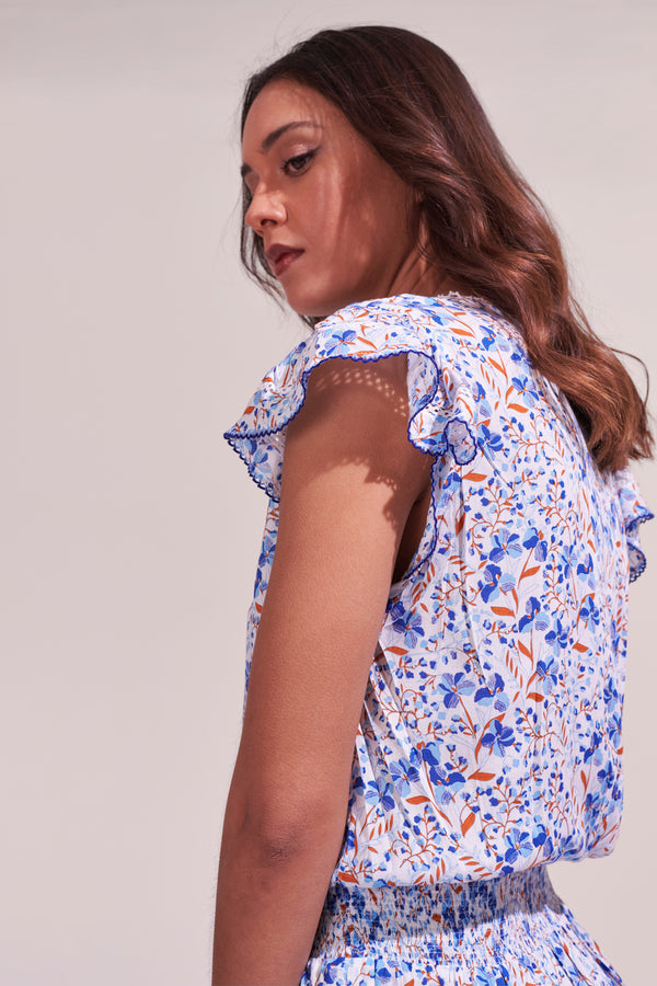 Poupette St. Barth - Mini Dress Anais - Sky Mini Jonquille