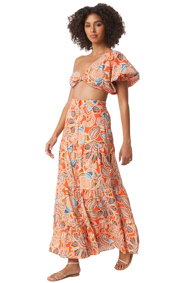 Misa - Roopal Skirt - Tangerine Flora