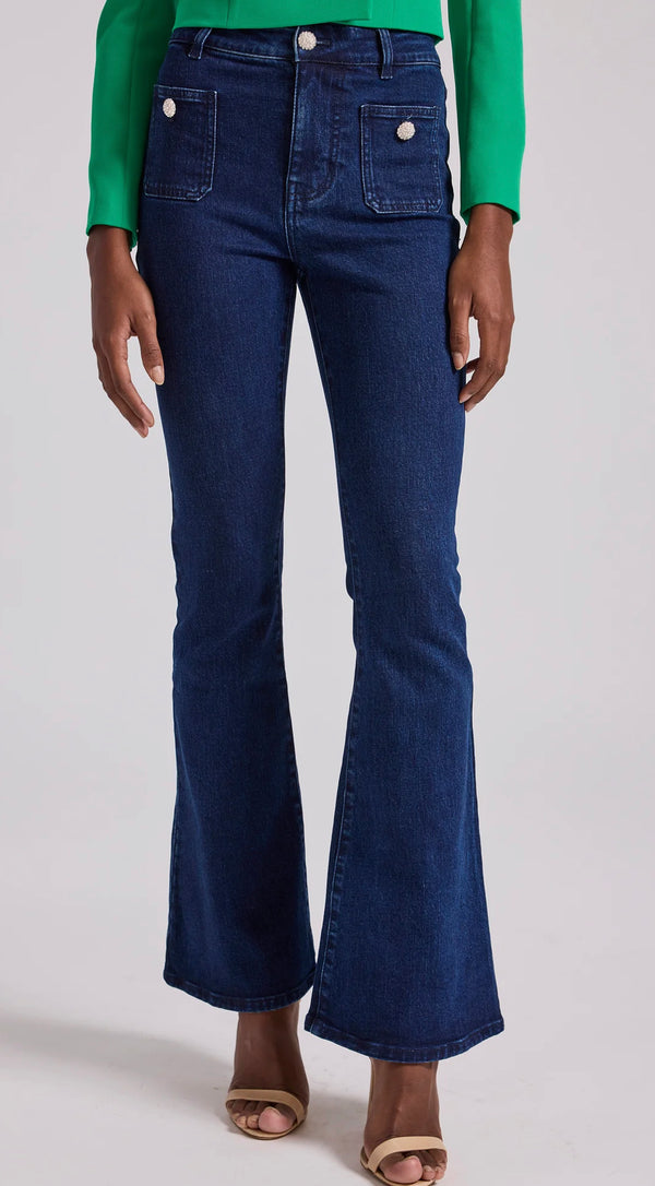 Shia Cropped Flare Jeans - Morning Lavender Boutique Jeans