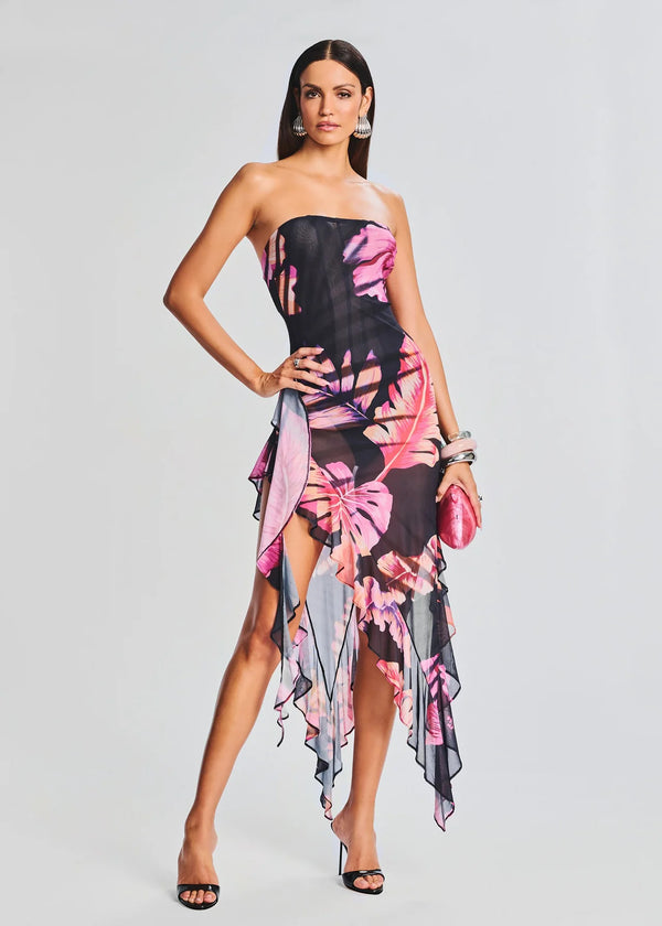 Retrofete - Atlas Dress - Tropical Leaf