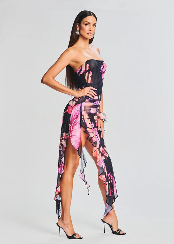 Retrofete - Atlas Dress - Tropical Leaf