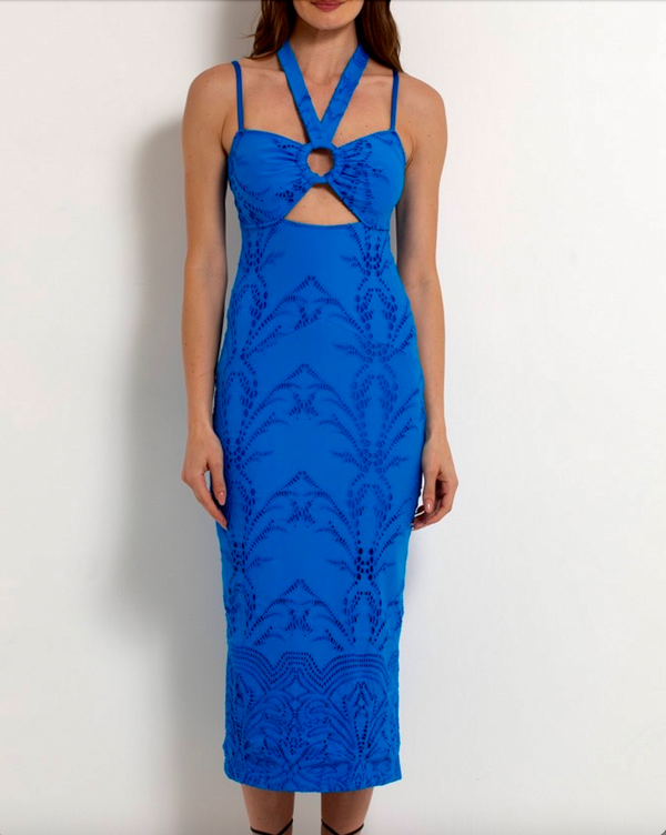 Patbo - Stretch Lace Midi Dress - Cobalt