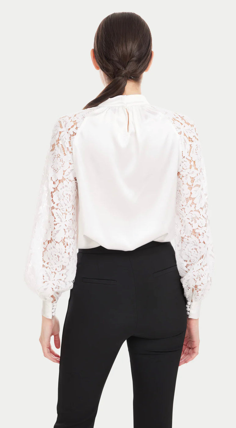 Generation Love - Hartley Lace Sleeve Blouse - White