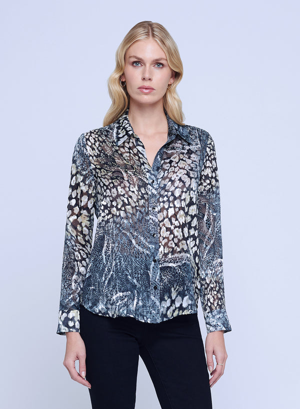 L’agence - Hailie L/S Shirt - Neutral Multi