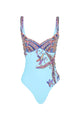 Oceanus - Selene Sea Shell Swimsuit - Light Blue