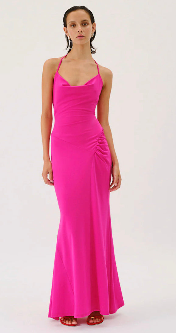 Suboo - Garnet Deep Cowl Maxi Dress - Pink