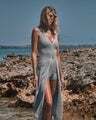 Devon Windsor - Gretta Metallic Knit Robe - Azure