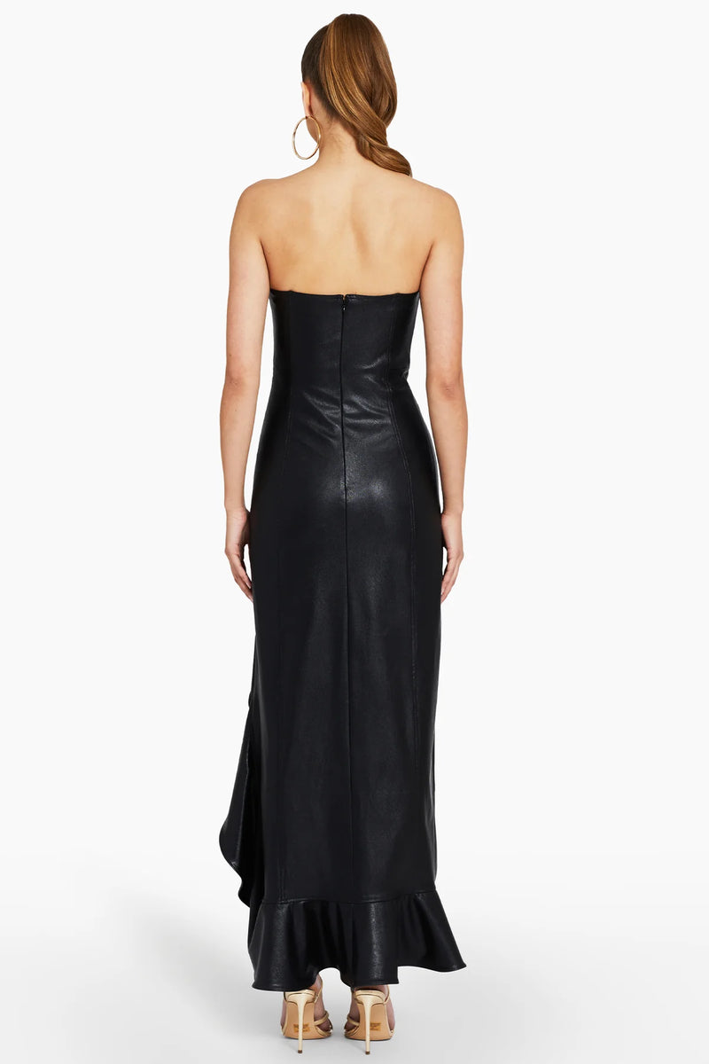 Leather Dress Larrison Printed Dress Rustin Faux Leather Gown Shoshanna, Black, Female, Size Leather Dress Larrison Printed Dress Rustin Faux Leather Gown Shoshanna, Black, Female, Size