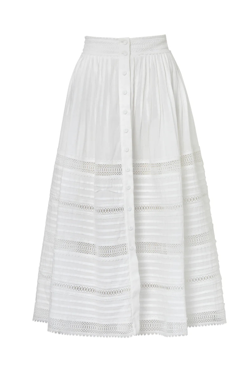 Waimari - Camila Midi Skirt - White