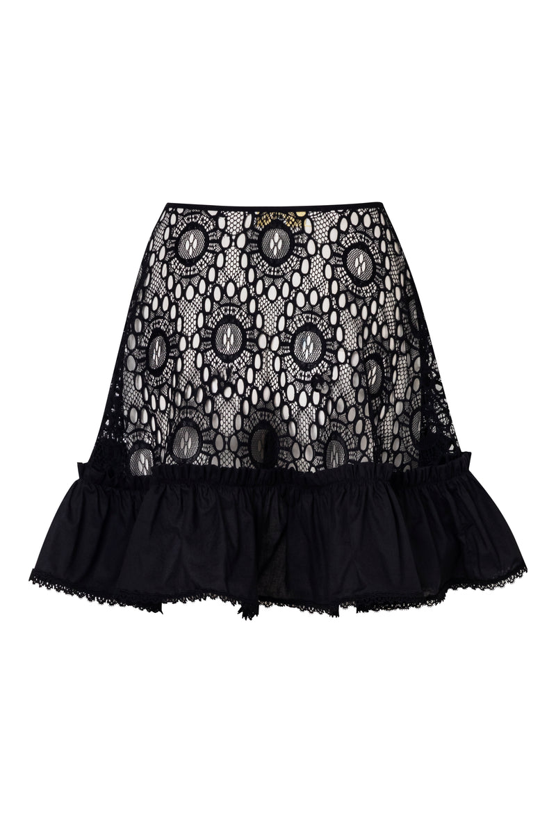 Waimari - Azure Wrap Mini Skirt Black
