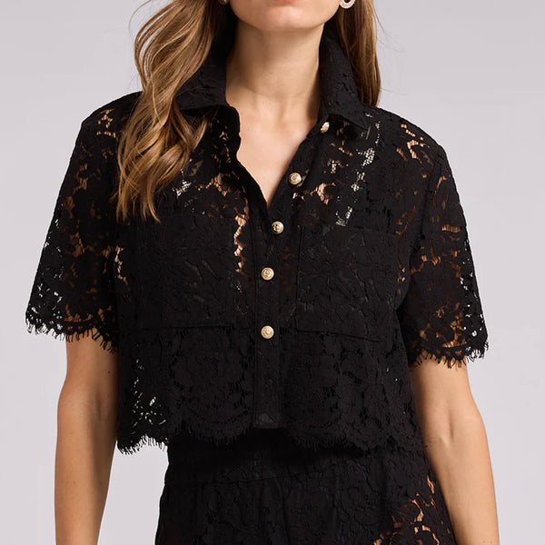 Generation Love - Juni Lace Shirt - Black