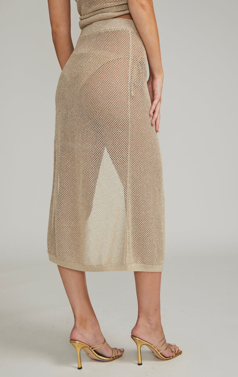 Generation Love - Carlyle Mesh Wrap Skirt - Pale Gold
