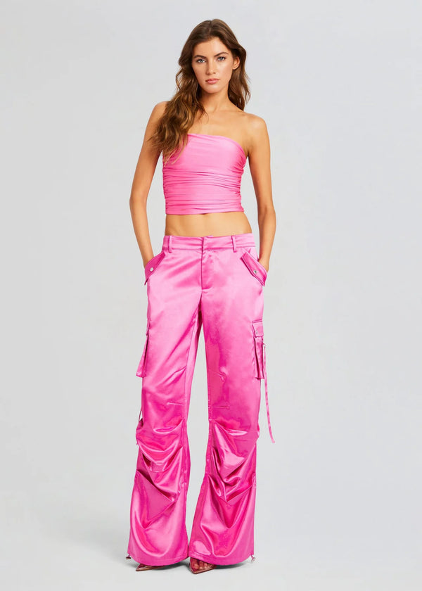 Ser.o.ya - Lai Satin Cargo Pants - Malibu Pink