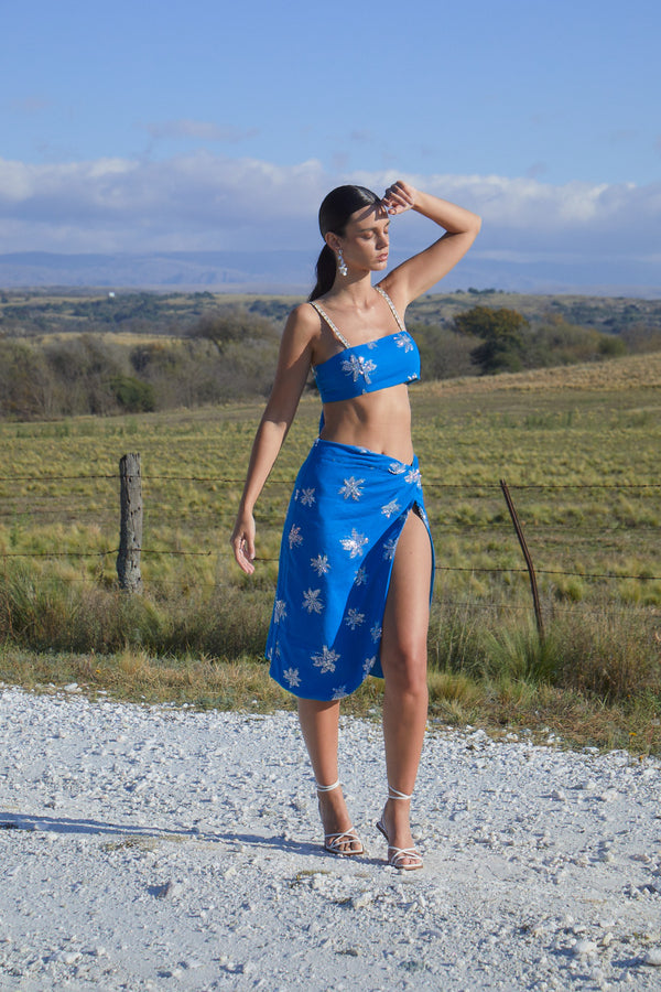 Waimari - Ari Midi Skirt - Cobalt Blue