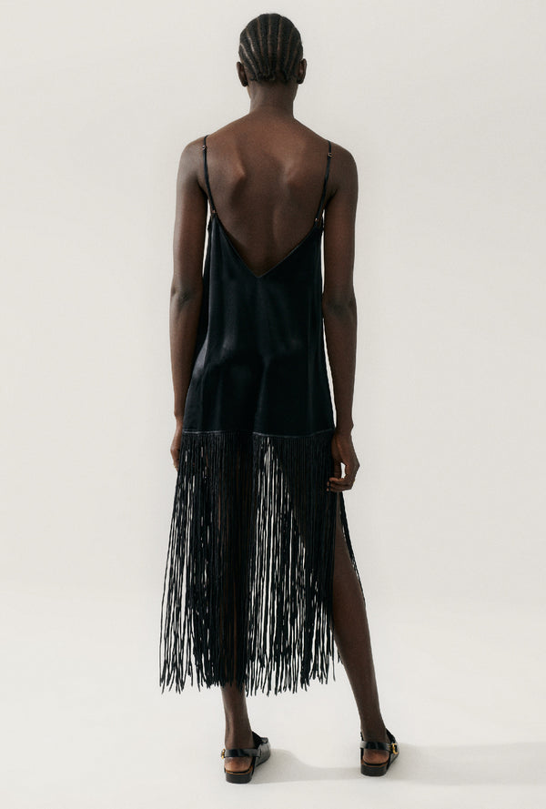 Silk Laundry - Fringe Dress - Black