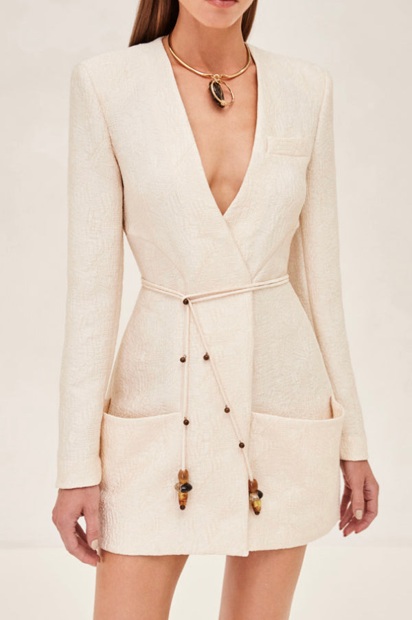 Alexis - Marsci Dress - Ivory Brocade L Alexis - Marsci Dress - Ivory Brocade L