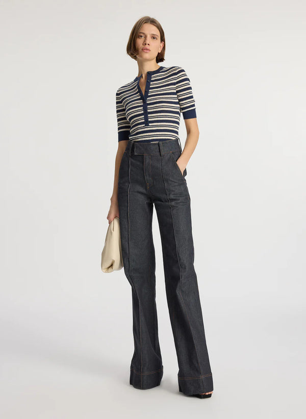 A.L.C - Fisher Top - Navy/White