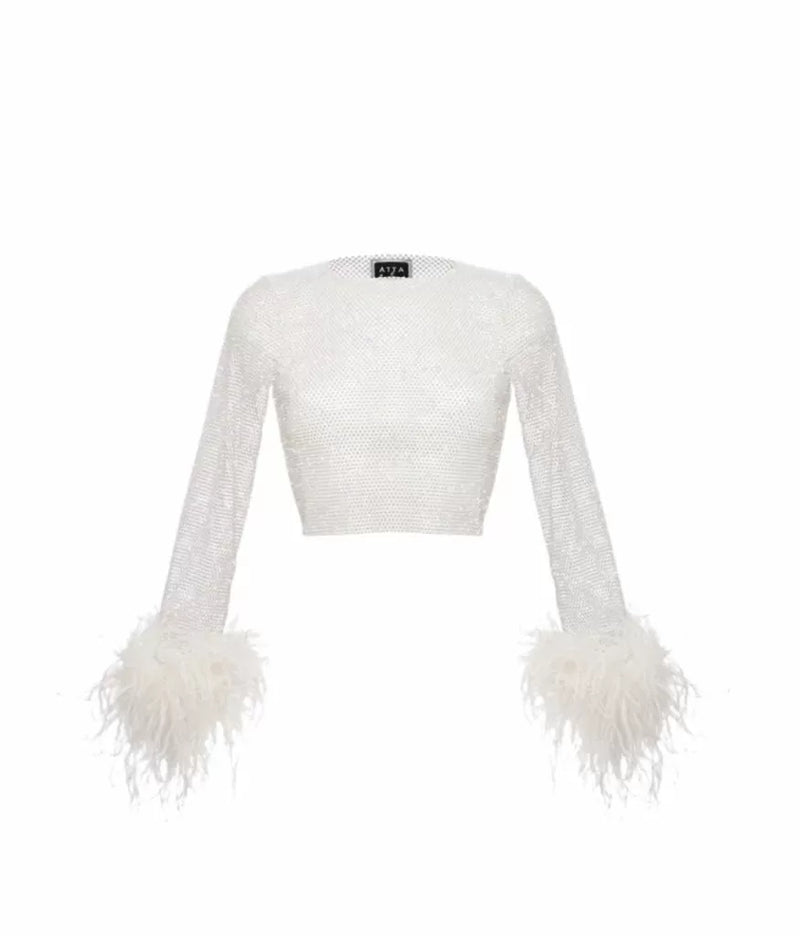 Santa Brands - Feathers Top - White