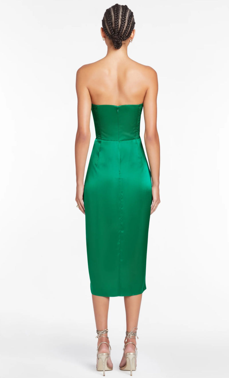Amanda Uprichard - Chamberlain Silk Dress - Dark Green Amanda Uprichard - Chamberlain Silk Dress - Dark Green