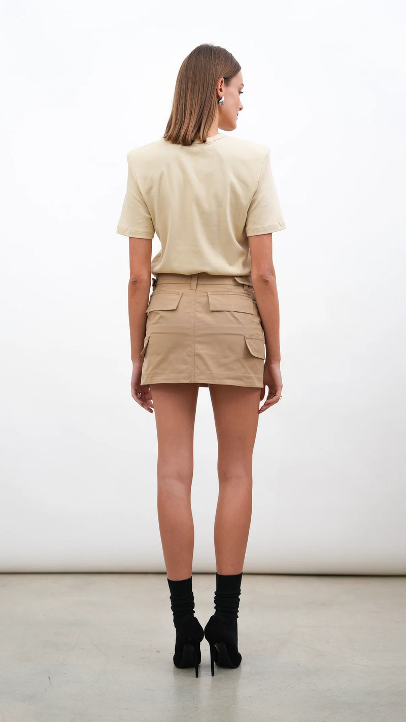 Parentezi - Pima Shoulder Pad Tee - Sand