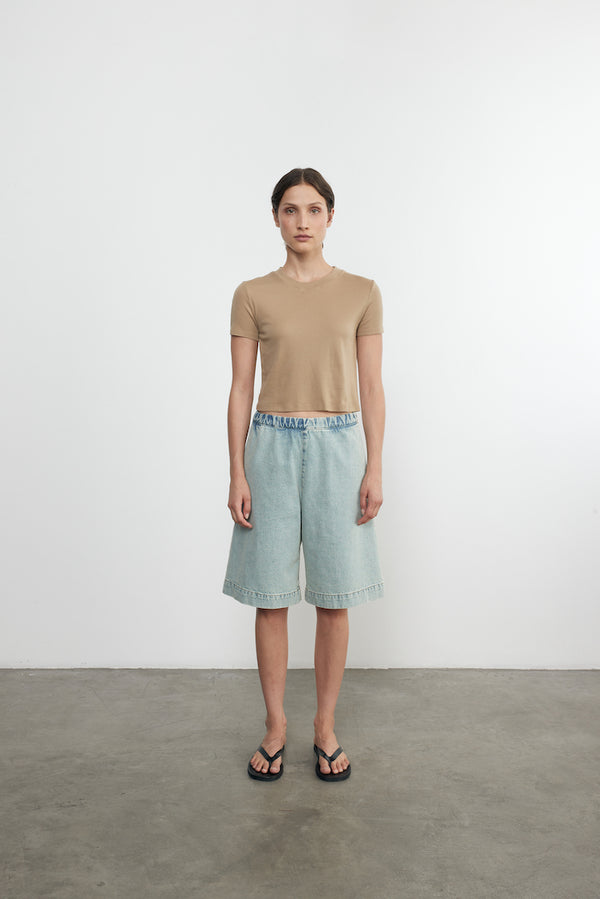 Enza Costa - Supima Cotton Cropped Top - Fatigue