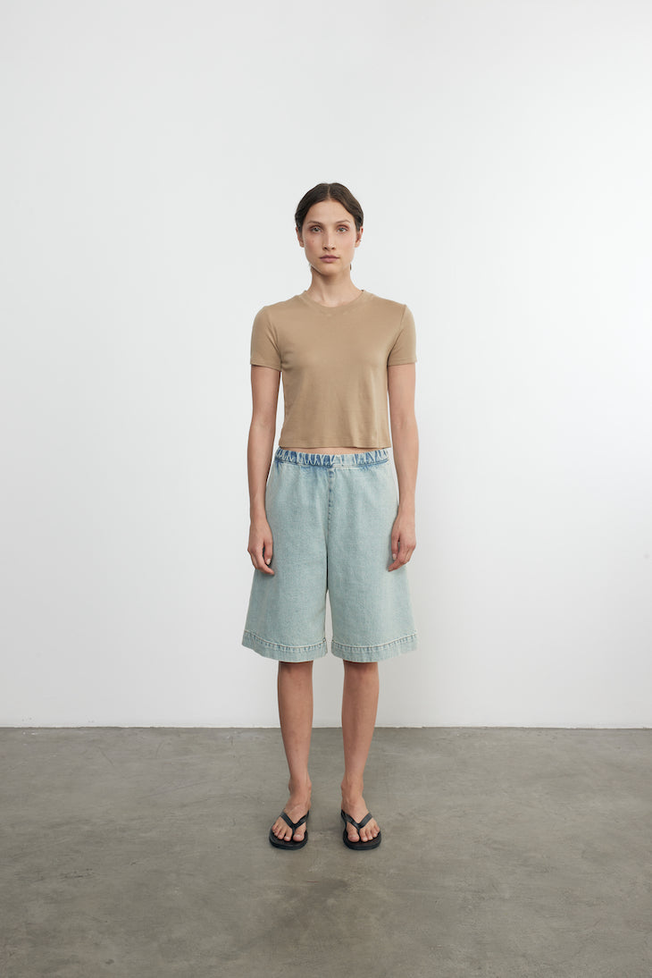 Enza Costa - Supima Cotton Cropped Top - Fatigue