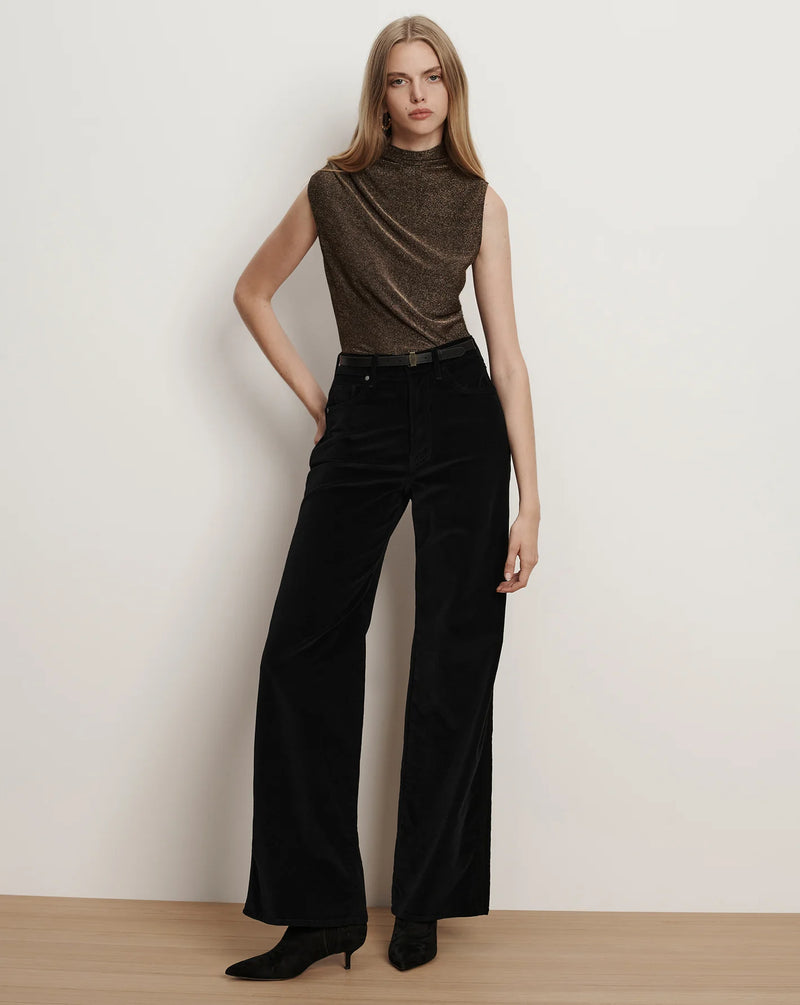 Veronica Beard - Taylor Velvet Wide-Leg Pant - Black