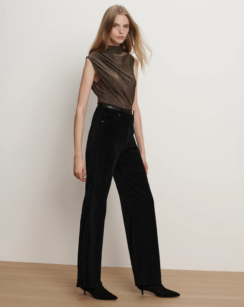 Veronica Beard - Taylor Velvet Wide-Leg Pant - Black