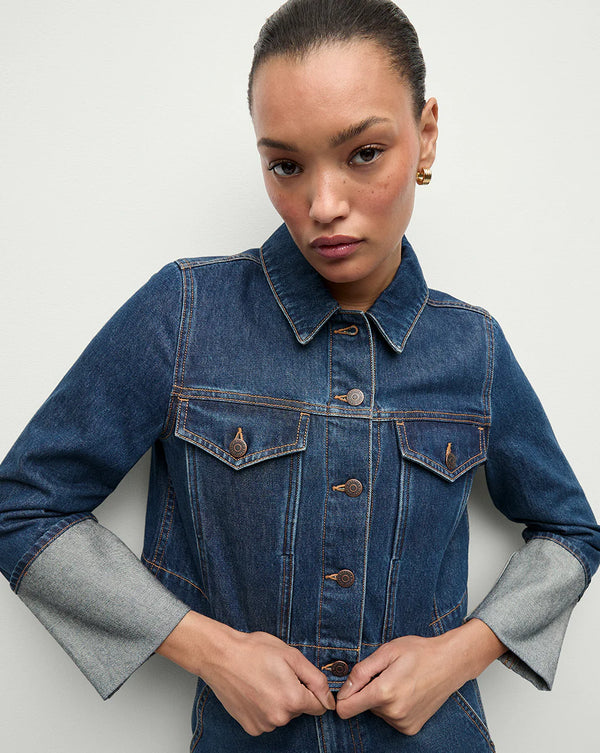 Veronica Beard - Phila Trucker Jacket With Cuff - Evening Dusk