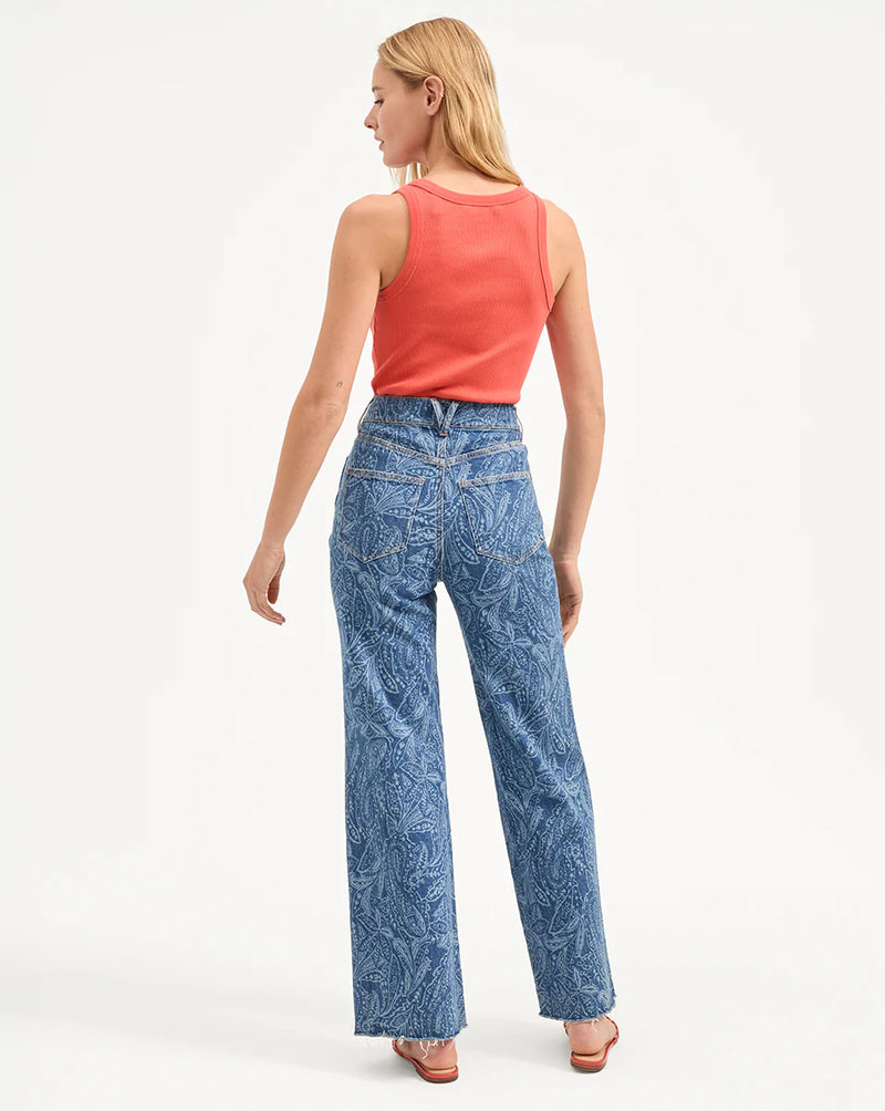 Veronica Beard - Taylor Printed Wide-Leg Jean - Atlantic Paisley