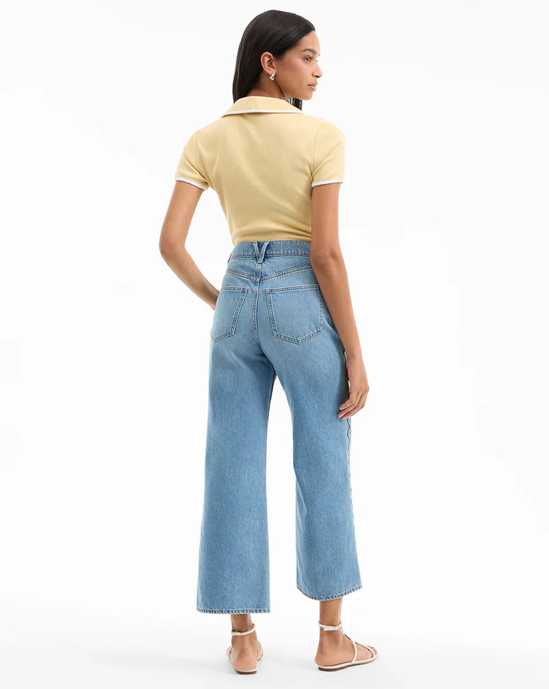 Veronica Beard - Taylor Scalloped Cropped Wide-Leg Jean - Nova