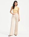 Veronica Beard - Taylor Diamond Printed Wide-Leg Jean - Ecru