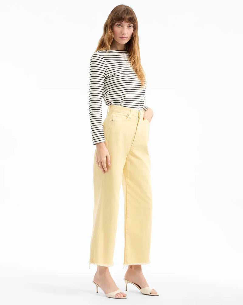 Veronica Beard - Taylor Cropped Wide-Leg Jean - Chamomile