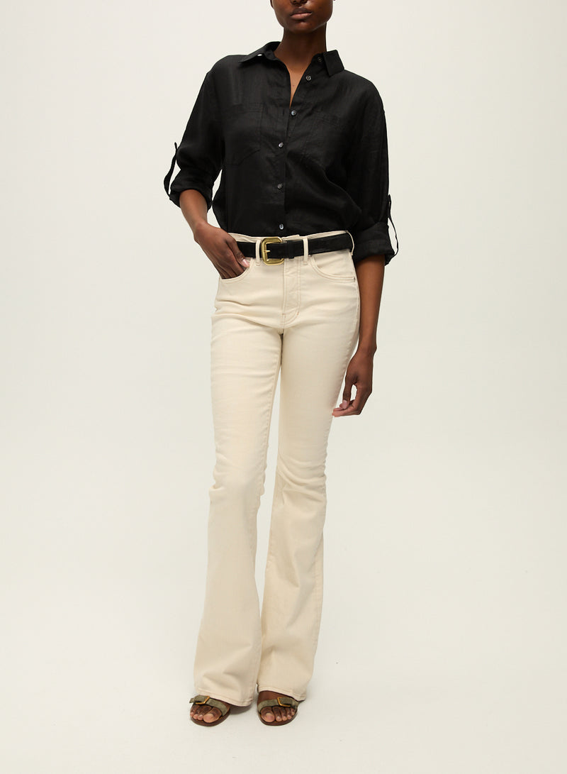 Veronica Beard - Beverly Skinny-Flare Jean - Ecru