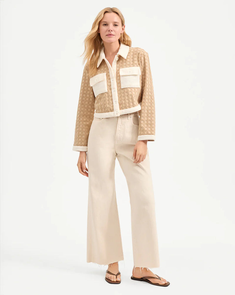 Veronica Beard - Zariah Cropped Cardigan - Stone Khaki