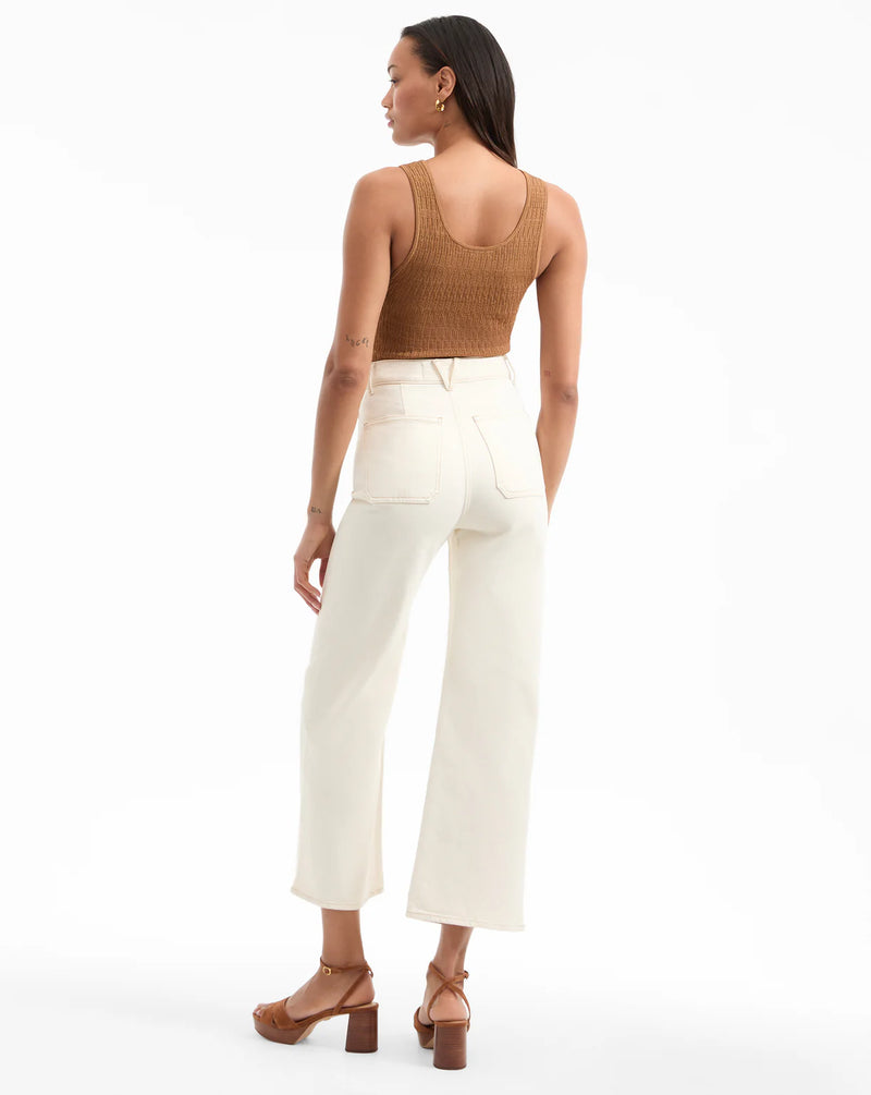 Veronica Beard - Grant Wide-Leg Jean - Ecru