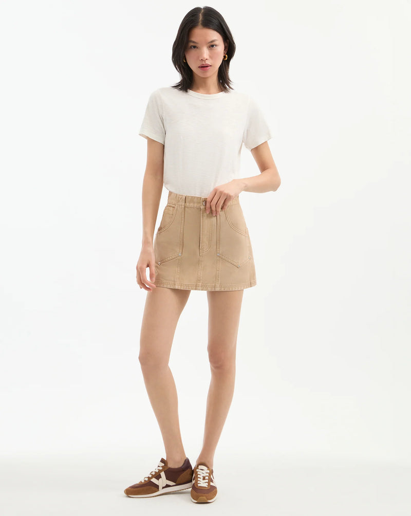 Veronica Beard - Stelene Denim Mini Skirt - Stone Khaki