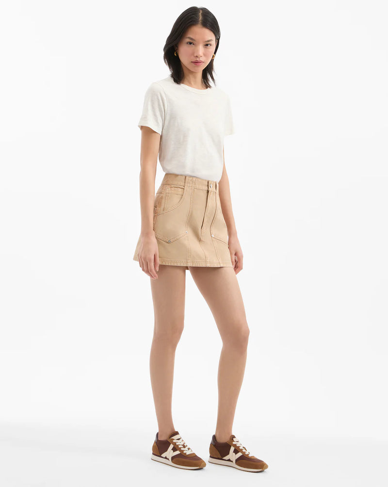 Veronica Beard - Stelene Denim Mini Skirt - Stone Khaki