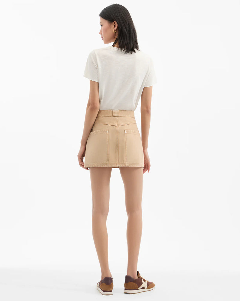 Veronica Beard - Stelene Denim Mini Skirt - Stone Khaki